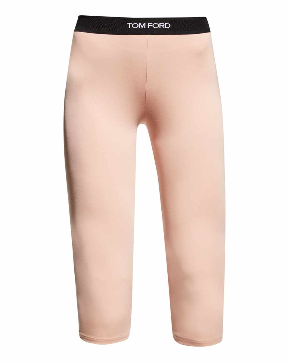 Logo-Band Cropped Biker Shorts
